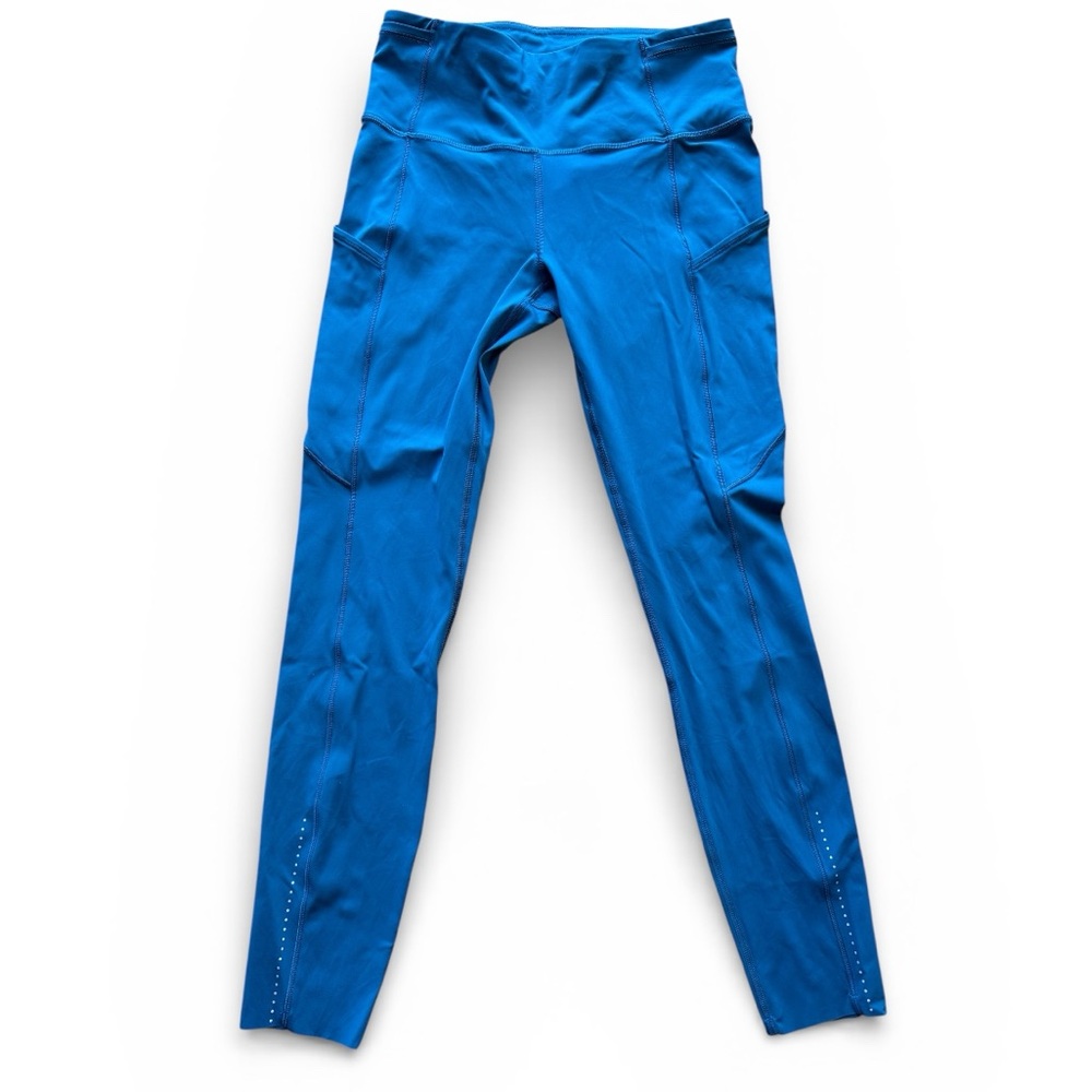 Lululemon Fast & Free Tight II Crop Size 6 Blue Nulux Running Leggings Pocket